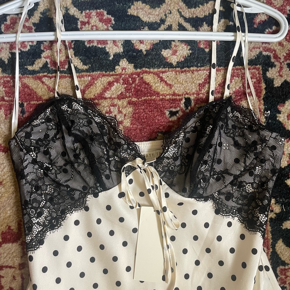 Elegant Black and White Polka Dot Dress size S - Picture 4 of 10